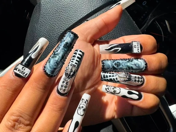 Halloween nail art in Brickell